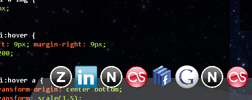 OS X dock of icons with CSS